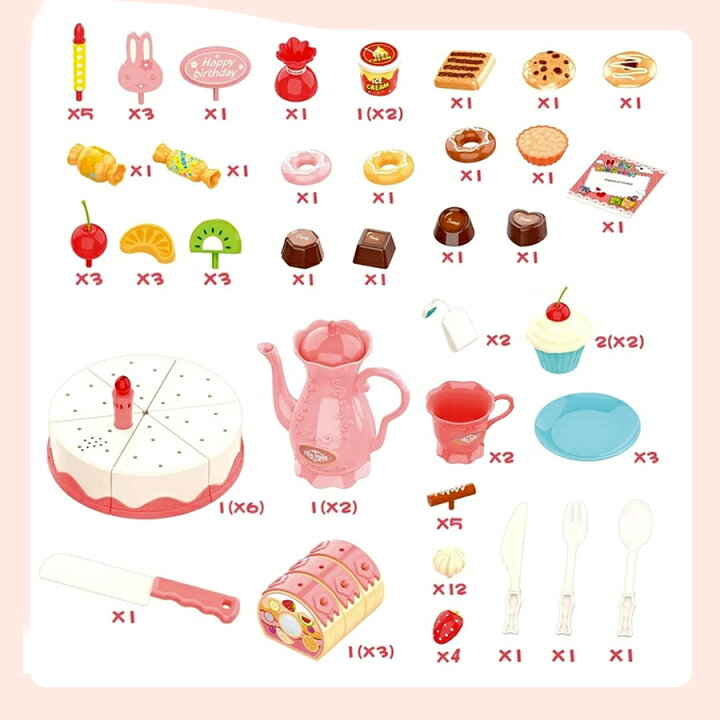 楽天市場】おままごとセット DIYフルーツケーキ おもちゃ 音と光で パン チョコレート キャンディー アフタヌーンティーセット キッチン ごっこ遊び 親子遊び 知育玩具 早期学習 食べ物認知 女の子 誕生日 プレゼント 幼稚園 入園祝い 82点セット【海外通販】 : Kingstar 楽天市場】おままごとセット DIYフルーツケーキ おもちゃ 音と光で パン チョコレート キャンディー アフタヌーンティーセット キッチン ごっこ遊び 親子遊び 知育玩具 早期学習 食べ物認知 女の子 誕生日 プレゼント 幼稚園 入園祝い 82点セット【海外通販】 : Kingstar
