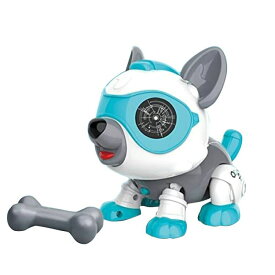 スマートロボット犬、子供のDIY音声起動タッチスマートセンサー電子ロボット犬のおもちゃ、照明と効果音【海外通販】