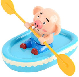 お風呂おもちゃ 浴室玩具 水遊び玩具 面白い玩具 犬玩具 豚玩具 キッズ お風呂水遊び 発条玩具 ボートを漕げる動物 (豚)おもちゃ【海外通販】