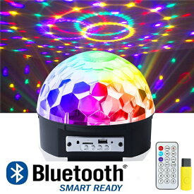 ステージライト ミラーボール Bluetooth ムービングライト 舞台照明 RGB多色変化 演出 コンサート スピーカー内蔵 マジックボール クリスタル エフェクトライト 回転 水晶魔球 LEDライト 投影ライト リモコンコントロール プレゼント 【海外通販】