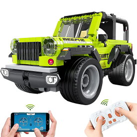 iKingラジコンカー リモコンカー RCカー子供向け 電動RCカー ブロック 2.4GHz 充電式 ブロックオモチャ APPプログラミング付き リモートコントロール車両　おもちゃ レースカー 四輪駆動 オフロード 無線操作 防振 おもちゃ 知育玩具 誕生日 プレゼント 贈り物 ギフト 320pcs