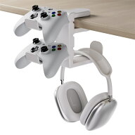 新色登場 コントローラー/ヘッドホン スタンド 3台同時収納 省スペース ヘッドホンハンガー 360度回転式 …