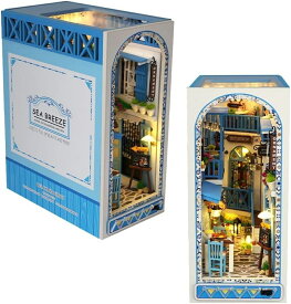DIY ミニチュア ドールハウス キット ドールハウス 地中海スタイル 木製家具 DIY ドールハウス キット LED クリエイティブスペース付き 男の子と女の子の誕生日プレゼントに【海外通販】
