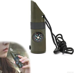 ホイッスル 多機能ホイッスル 緊急サバイバル 大音量サバイバル 屋外ツール 戸外多機能口笛登山探検 応急求生 羅針盤 照明 拡大鏡 温度計 反射板 収納部 7合1多機能口笛大音量 緊急用 防災