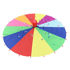 プレイパラシュート 5m 虹色 プレイ傘 マスゲーム 子供 おもちゃ バルーン カラフル ボール付き 大人数 スポーツトイ 幼稚園 保育園 運動会 親子 子供 幼児教室 室内 室外 ゲーム 遊びマット