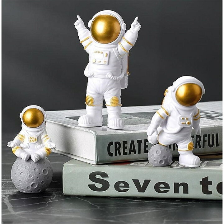 宇宙飛行士 置き物 オブジェ フィギュア 宇宙雑貨 インテリア 3種セット かわいい クリスマス オブジェ おもしろ オフィス 部屋 カフェ おしゃれ ディスプレ 部屋飾り 子供 プレゼント 人気ギフト おもちゃ 小物 宇宙探索 撮影用 海外通販 Kingstar