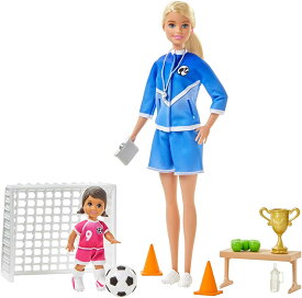 【本日ポイント2倍】バービー サッカーコーチ ドール (2体) &プレイセット2 (Barbie Soccer Coach Playset with Blonde Soccer Coach Doll, Student Doll/ GLM47 /MATTEL社/バービー人形 ハウス アクセサリー ボール)