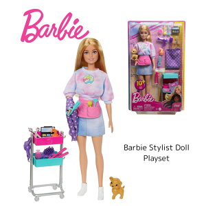 y|Cg2{zo[r[ X^CXg h[ & vCZbg Barbie gMalibuh Stylist Doll & 14 Accessories Playset, Hair & Makeup Theme with Puppy & Styling Cart Mattel HNK95 l` nEX Ƌ { Mtg v[