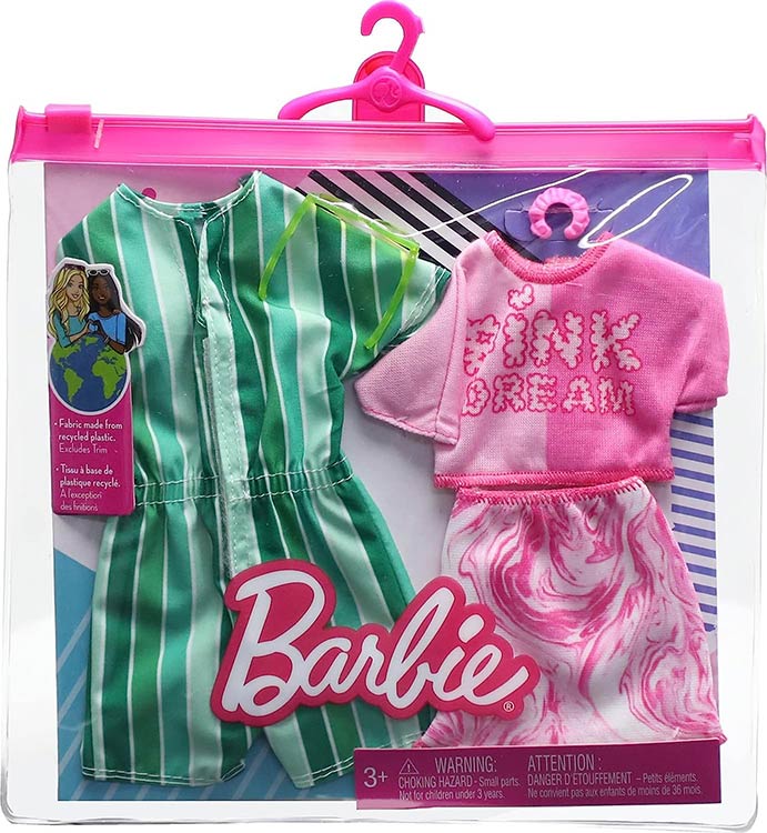 【只今ポイント2倍】バービー・ケン ファッションパック 2着セット (Pink Dream) 洋服 アクセサリー サングラス バングル (Barbie  Fashions MATTEL HJT40) | 王様のおもちゃ　楽天市場店