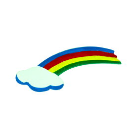木製 ドアプレート用アクセサリー【虹雲】パーツ 手作り オーナメント 飾りつけ 装飾 手描き