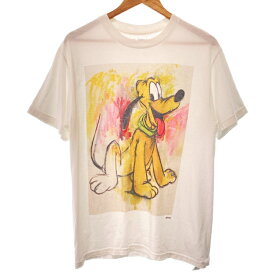 【中古】　Disney　Tシャツ　半袖　トップス　クルーネック　キャラクター　プリント　プルート　古着　/1104