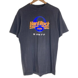 【中古】　Hard Rock CAFE　Tシャツ　半袖　トップス　クルーネック　プリント　BANFF　オーバーサイズ　USA製　古着　/5608