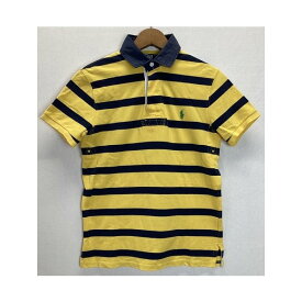 POLO by RALPH LAUREN　ラガーシャツ　半袖　シャツ　ハーフボタン　コットン　ボーダー　ワンポイントロゴ　ブランドロゴ　スモールポニー　刺繍　古着