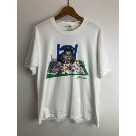 Crazy shirt　Tシャツ　半袖　カットソー　トップス　クルーネック　コットン　プリント　両面プリント　クリバン・キャット　猫　USA製　古着