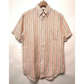 Brooks Brothers　ストライプシャツ　90's vintage　リネンシャツ　半袖シャツ　シャツ　トップス　ボタンダウン　コットン　ストライプ　古着