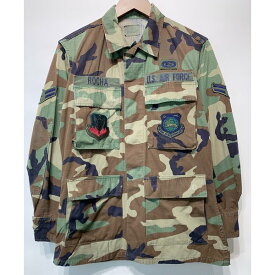 U.S.ARMY　ミリタリージャケット　フィールドジャケット　シャツジャケット　アウター　ワッペン付き　8415-01-390-8546　総柄　カモフラ　迷彩　古着