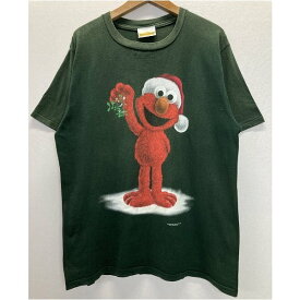 Sesami Street　Tシャツ　90's vintage　半袖　カットソー　クルーネック　プリント　キャラクター　セサミストリート　エルモ　クリスマス　USA製　古着