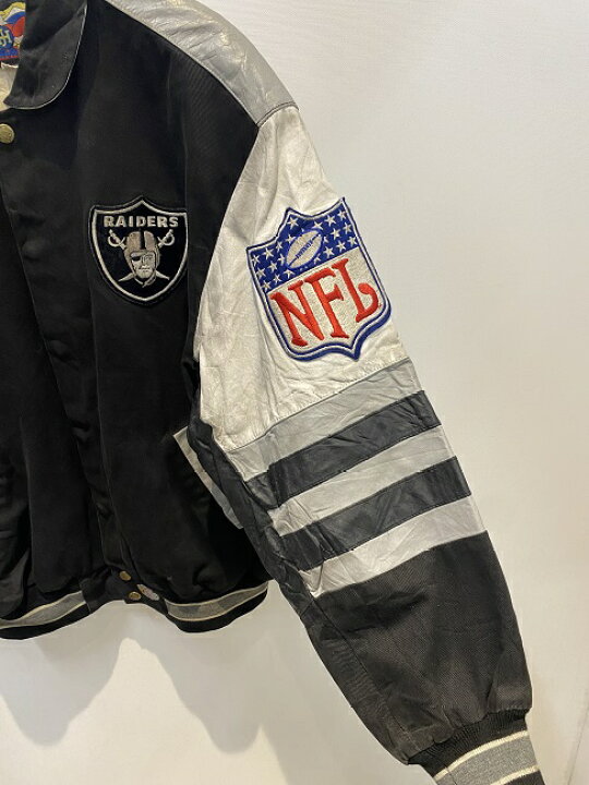 楽天市場】JEFF HAMILTON RAIDERS スタジャン レザージャケット 古着 
