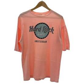 【中古】　Hard Rock CAFE　Tシャツ　90s vintage　90年代　OLD　半袖　トップス　クルーネック　ロゴT　アドバタイジング　プリント　AMSTERDAM　古着　/1930