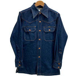 ★ポイント10倍！ 24日20:00~27日9:59★ Wrangler　70’s vintage　ダンガリーシャツ　デニムシャツ　シャツアウター　トップス　アウター　ウエスタン　無地　コットン　アメカジ　カジュアル　古着