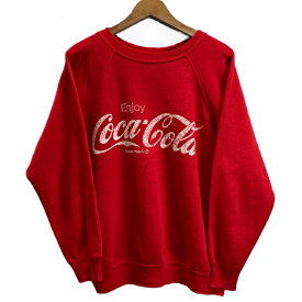 Coca-Cola　スウェット　80's vintage　トレーナー　トップス　クルーネック　ラグラン　裏起毛　プリント　コカ・コーラ　フロントデザイン　古着