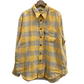 Paul Smith JEANS　チェックシャツ　長袖　シャツ　レギュラーカラー　リネン　胸ポケット　ワンポイント　No.677-916　オーバーサイズ　日本製　古着