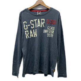 G-STAR RAW　ロンT　長袖　カットソー　トップス　クルーネック　プリント　総柄　古着