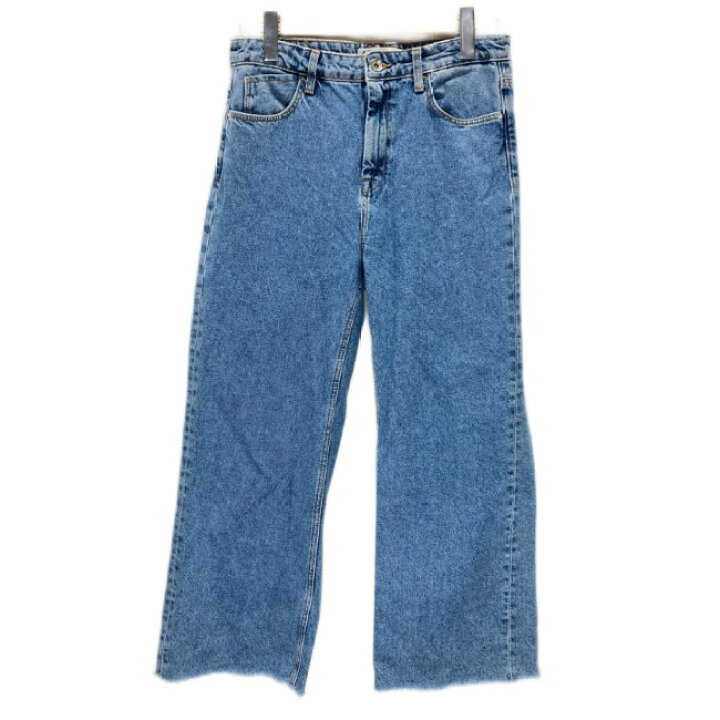 楽天市場】ZARA デニムパンツ ワイド 裾ダメージ加工 ジーンズ Gパン 