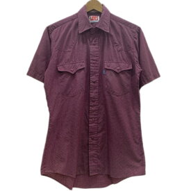 Levi's　チェックシャツ　80's vintage　半袖　シャツ　トップス　レギュラーカラー　胸ポケット　ウエスタン　スナップボタン　スモールe　アメカジ　古着