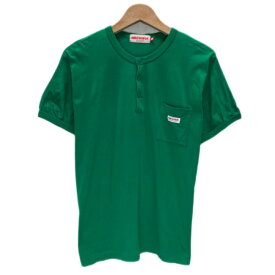 MIKI HOUSE MEN'S　Tシャツ　半袖　カットソー　トップス　無地　ハーフボタン　ヘンリーネック　ドルマンスリーブ　胸ポケット　バックプリント　日本製　古着