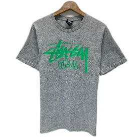 STUSSY　Tシャツ　半袖　カットソー　トップス　クルーネック　ロゴT　ショーンフォント　GUAM　HAVE A GOOD VIBE　ストリート　古着