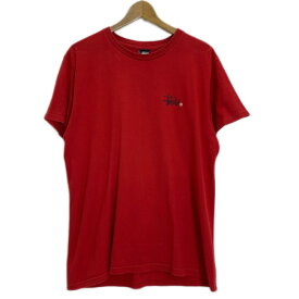 STUSSY　Tシャツ　半袖　カットソー　トップス　クルーネック　両面プリント　ブランドロゴ　ロゴT　ショーンフォント　ストリート　古着