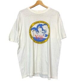 【中古】　Tシャツ　半袖　カットソー　トップス　クルーネック　アニメ　マンガ　忍空　(C)桐山光侍/奥英社・フジテレビ・スタジオぴえろ　プリント　オーバーサイズ　古着