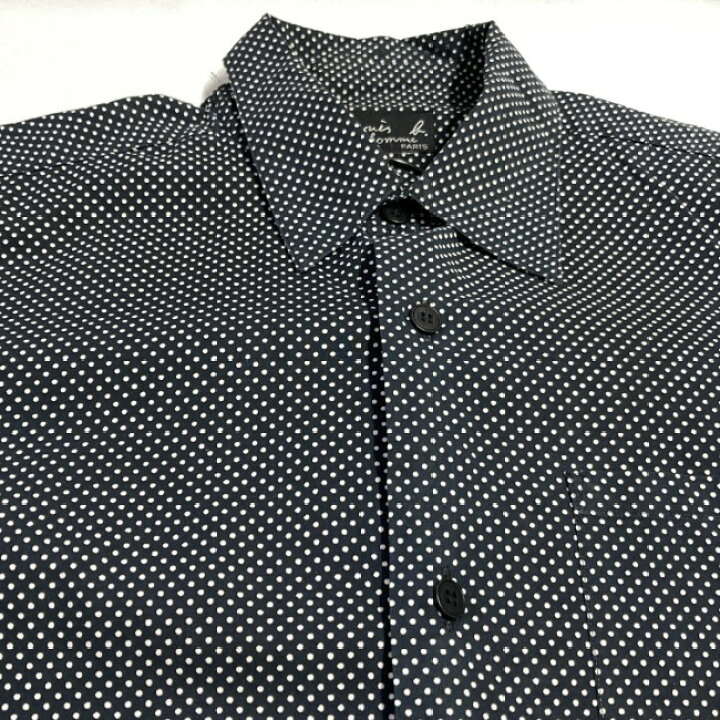 古着 アニエスベー agnes b. HOMME ドット柄 長袖 コットンシャツ  