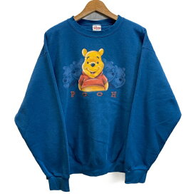 【中古】　THE DiSENY STORE　スウェット　長袖　トレーナー　トップス　裏起毛　キャラクター　森のプーさん　POOH　ウィニー・ザ・プー　USA製　古着