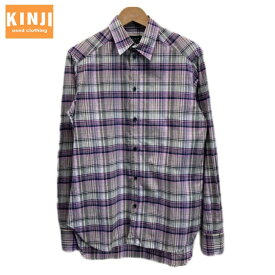 【中古】　A.P.C.　チェックシャツ　長袖　シャツ　トップス　コットン　レギュラーカラー　ラメ入り　セミカジュアル　カジュアル　古着