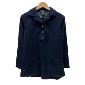 【中古】　A.P.C.　ポロシャツ　長袖　シャツ　トップス　ハーフボタン　無地　フロントポケット　古着
