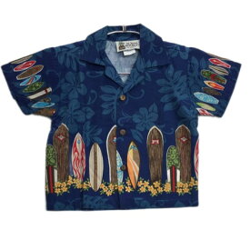ALOHA REPUBLIC　アロハシャツ　半袖シャツ　柄シャツ　コットン　オープンカラー　サーフ　サーフィン　ハワイ　USA製　キッズ　古着