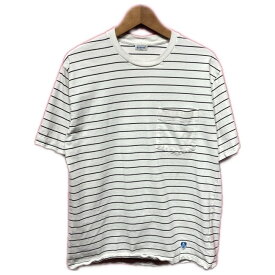 【中古】　ORCIVAL　Tシャツ　半袖　トップス　クルーネック　ボーダー　胸ポケット　日本製　古着　/1580
