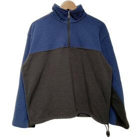 STUSSY OUTDOOR　フリース　ジャケット　アウター　ハーフジップ　バイカラー　ロゴデザイン　裾しぼり　袖ポケット　ストリート　古着