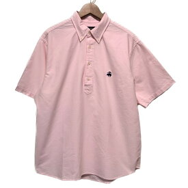 Brooks Brothers　ポロシャツ　半袖　シャツ　トップス　ハーフボタン　ボタンダウン　無地　ワンポイント　ブランドロゴ　刺しゅう　古着