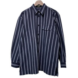 ISSEY MIYAKE　ストライプシャツ　長袖　シャツ　レギュラーカラー　胸ポケット　ME13-FJ-069　日本製　ドメスティック　古着