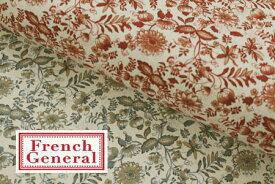 生地（モダ/moda fabrics)French General 《フレンチ・ジェネラル》#13705L　綿麻　野花【50cm単位販売/メール便1.5mまでOK】【布地/布/リーフ/フラワー/花柄/USAコットン/USAファブリック】（MA23）