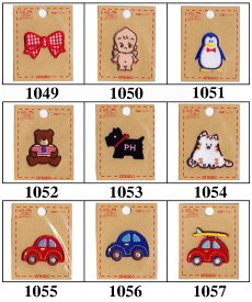 【在庫限り】ミニワッペン各種【ミニシリーズ1】アイロン接着かわいい刺繍ワッペン【刺しゅうワッペン/アイロン接着/入園入学/ワッペン/動物/車】【手芸/ハンドメイド/ソーイング/キンカ堂】