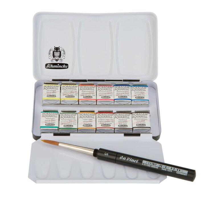 楽天市場】シュミンケ ホラダム 固形水彩 ハーフパン 12色セット 携帯  