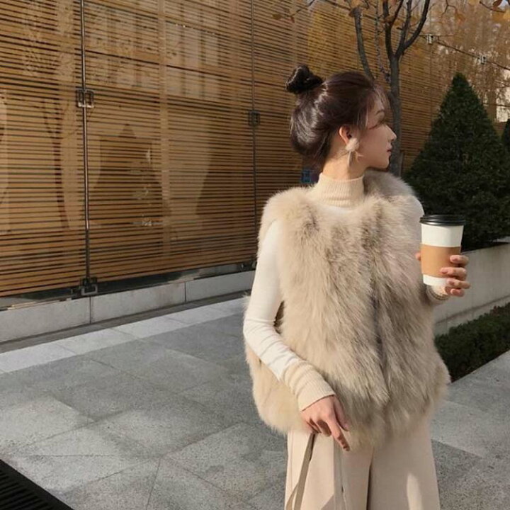 楽天市場】羽織り ノースリーブ もこもこ フェイクファー コーデ 