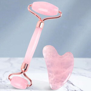 美顔ローラー フェイスライン 美顔ローラー デコルテ ケア 美顔器 ローズクォーツローラー 目元 美顔 誕生日 小顔 ほうれい線 おうち時間 フェイスケア 天然石 美容ローラー リフトアップ