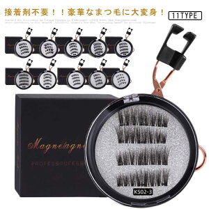 11タイプ 2ペア入り 3Dつけまつげ 磁気まつ毛 送料無料 付け睫毛 つけま つけまつ毛 磁気 磁石 接着剤なし 長持ち 送料無料 マグネット つけまつげ 付け睫毛 つけま