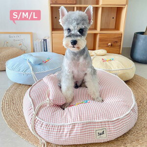 ペットベッド 猫用 犬用 犬クッション 四季通用 丸型 枕付き おしゃれ チェック柄 洗える ペットハウス 猫ベッド ペットクッション ペットハウス ペットソファ 春 夏 秋 冬 柔らかい ふわふ