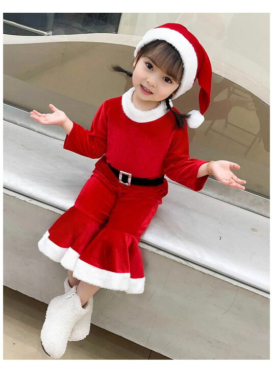 ミニサンタ コスプレ パンツ ズボン 赤 クリスマス 男の子 女の子 